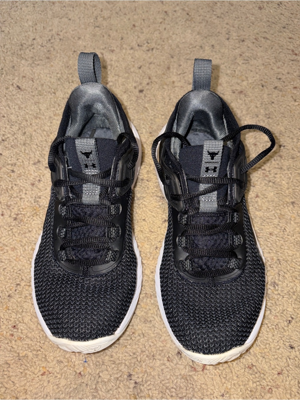 Under Armour Black and Gray Kids' Lightweight Athletic Sneakers